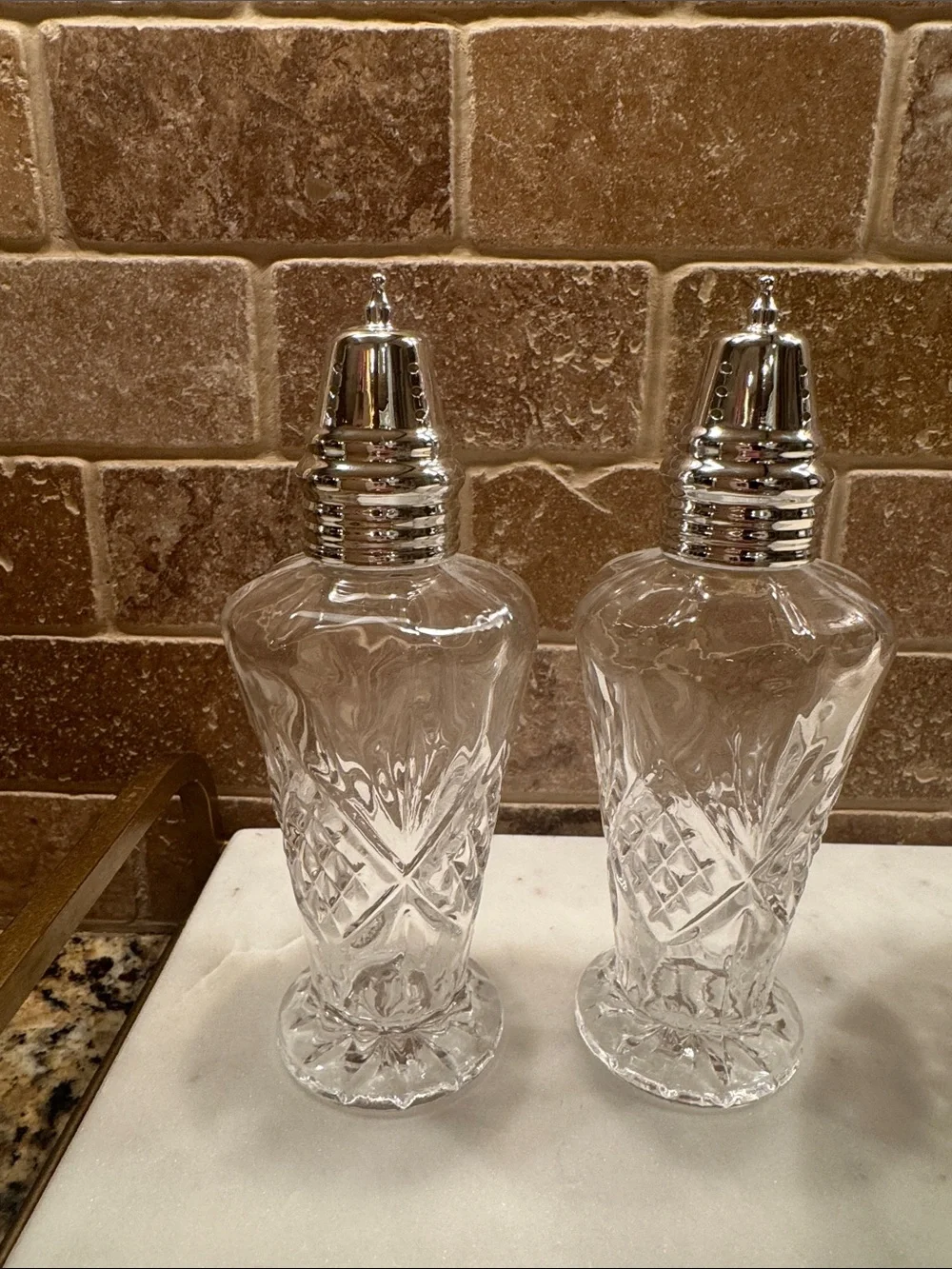 Crystal Salt and Pepper Shakers *NWOT*